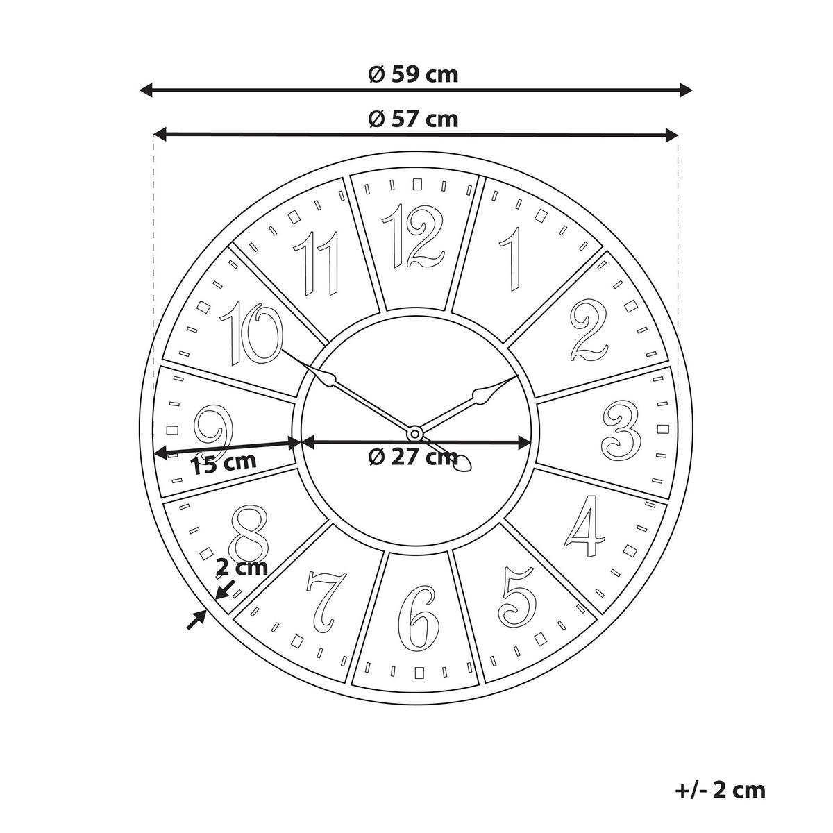 WANDUHR Metall bunt Boswil - Multicolor, Metall (59/59/4cm) - Beliani