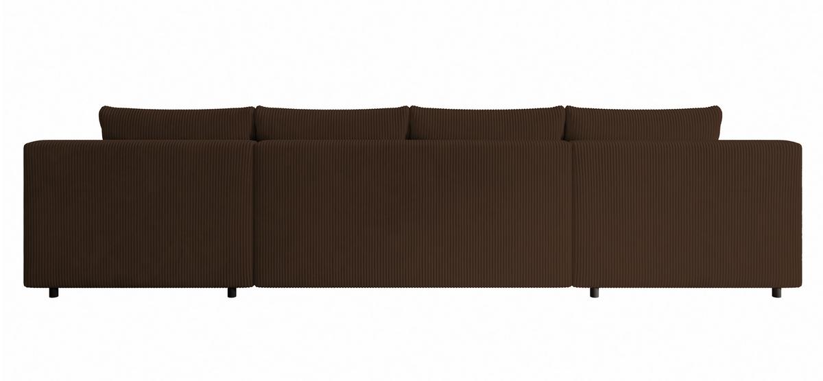 WOHNLANDSCHAFT Nelly U mit Bettkasten und Schlaffunktion, Cordstoff in U-Form - Braun, Textil (349/80/185cm)