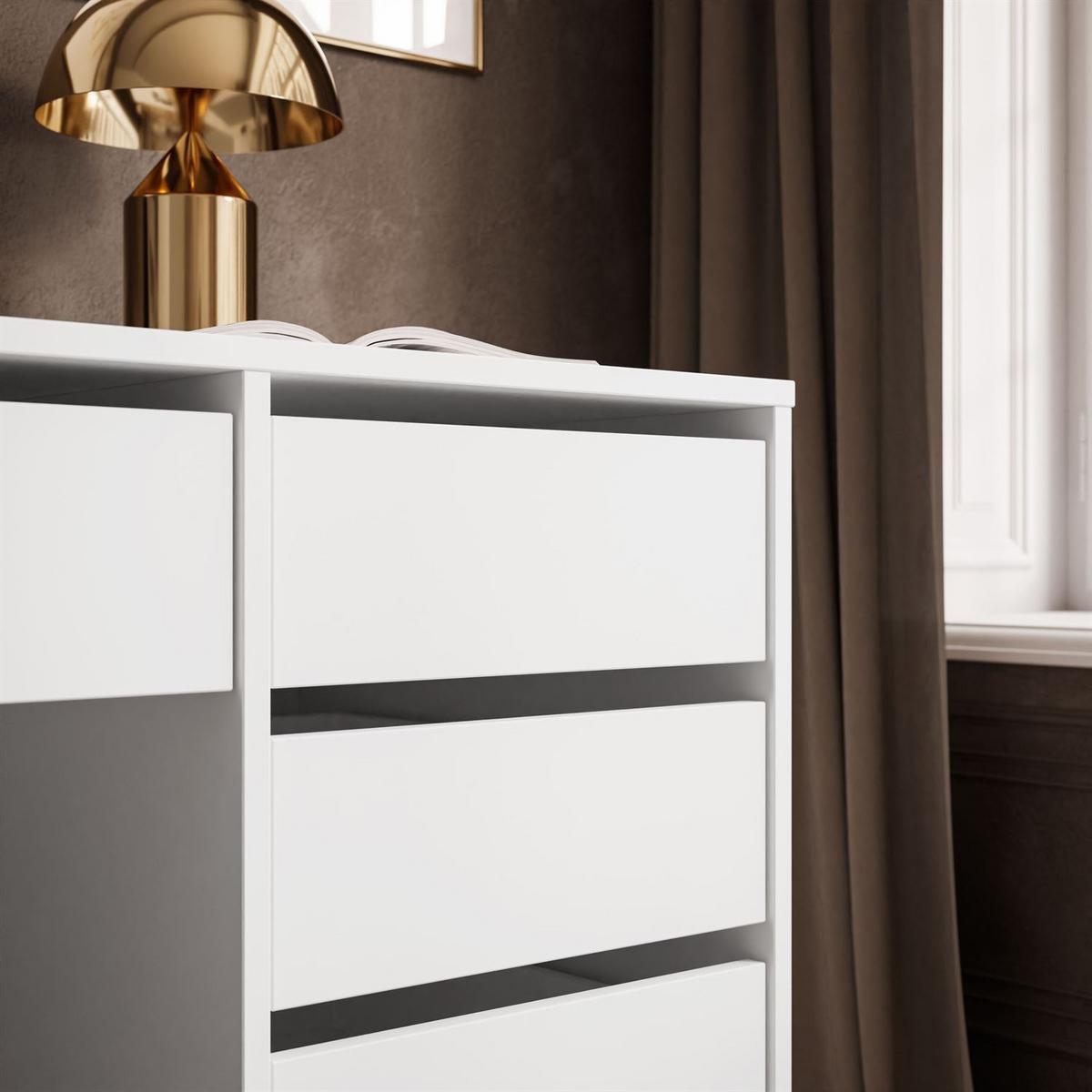 SCHREIBTISCH MADA MAT mit Schubladen - Weiß, Holzwerkstoff (55/120/75cm) - Lookway