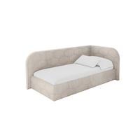 EINZELLBETT Jugendbett mit Bettkasten und Matratze H3/H4, Links - JAXY 80x200 Beige - Ecru, Holzwerkstoff/Textil (80/200cm) - ALTDECOR