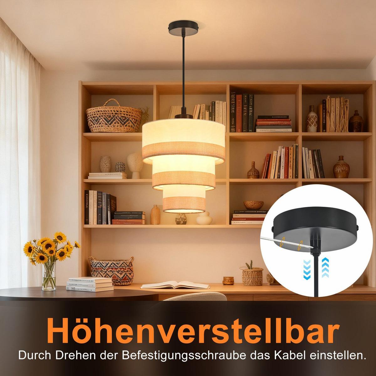 PENDELLEUCHTE AUB Ⅲ 10/20/120 cm - Weiß, Metall (10/20/120cm) - Nettlife