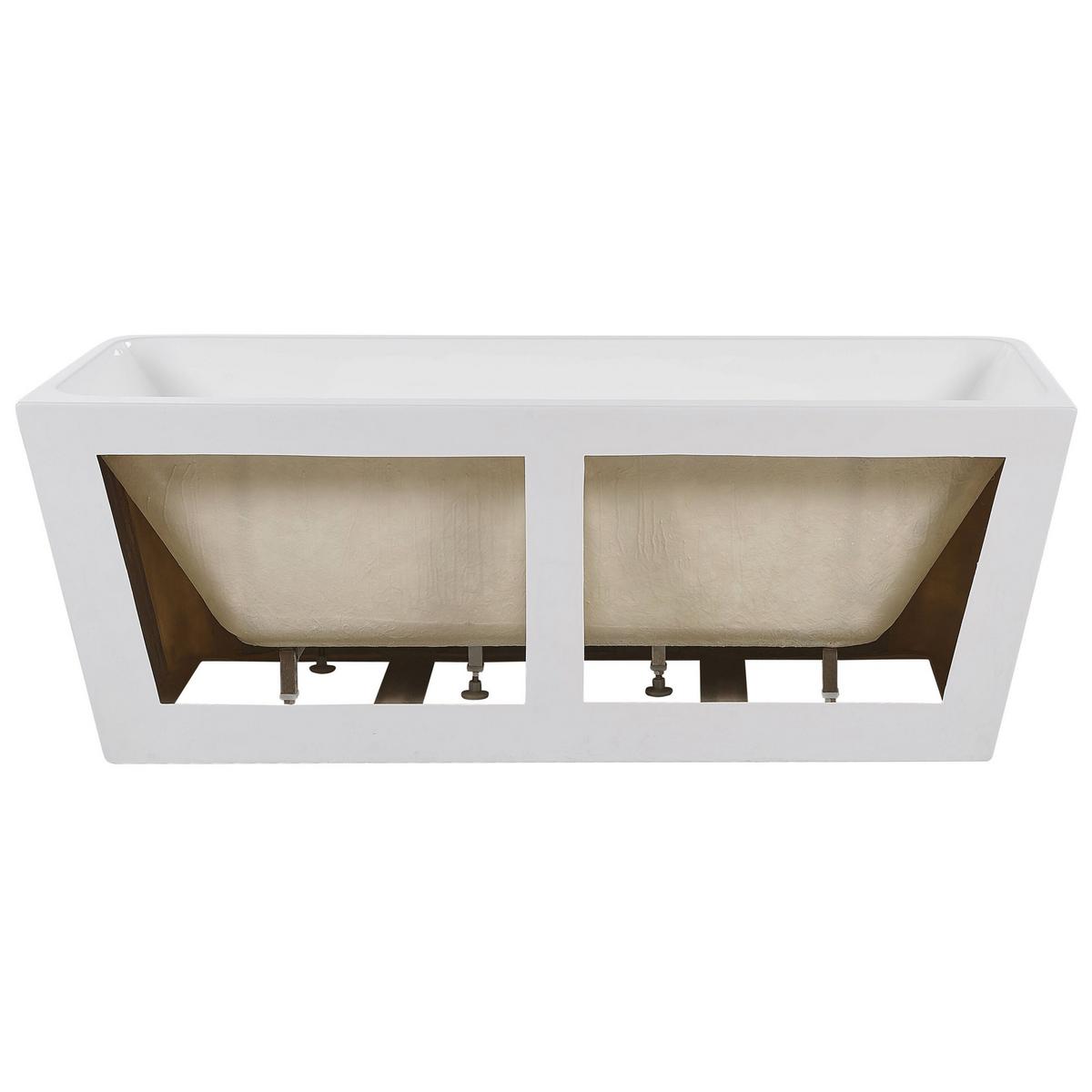 BADEWANNE 80x170x60 cm weiß Hassel - Weiß, Kunststoff (80/60/170cm) - Beliani