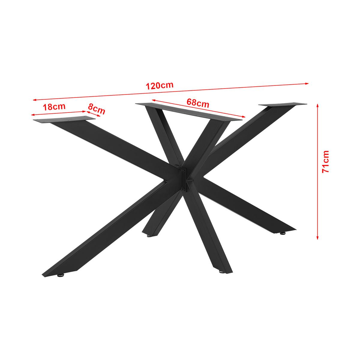 TISCHGESTELL Oberau - Schwarz, Metall (120/71/68cm) - [en.casa]