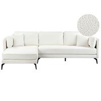 ECKSOFA 3-Sitzer Bouclé Cremeweiß rechtsseitig Altan - Creme, Textil (268/157cm) - Beliani