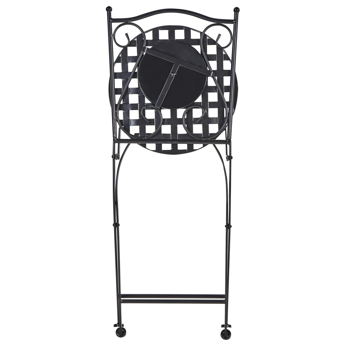 GARTENSTUHL 2er-Set Metall Schwarz Casario - Multicolor/Schwarz, Metall (40/90/44cm) - Beliani