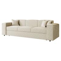 SCHLAFSOFA Santos Boucle - Schwarz/Naturfarben, Holzwerkstoff/Kunststoff (252/79/88cm) - MIRJAN24