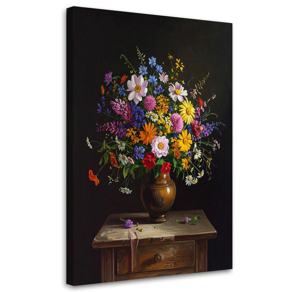LEINWANDBILD Blumen 70x100cm - Multicolor, Textil (70/100cm) - Feeby