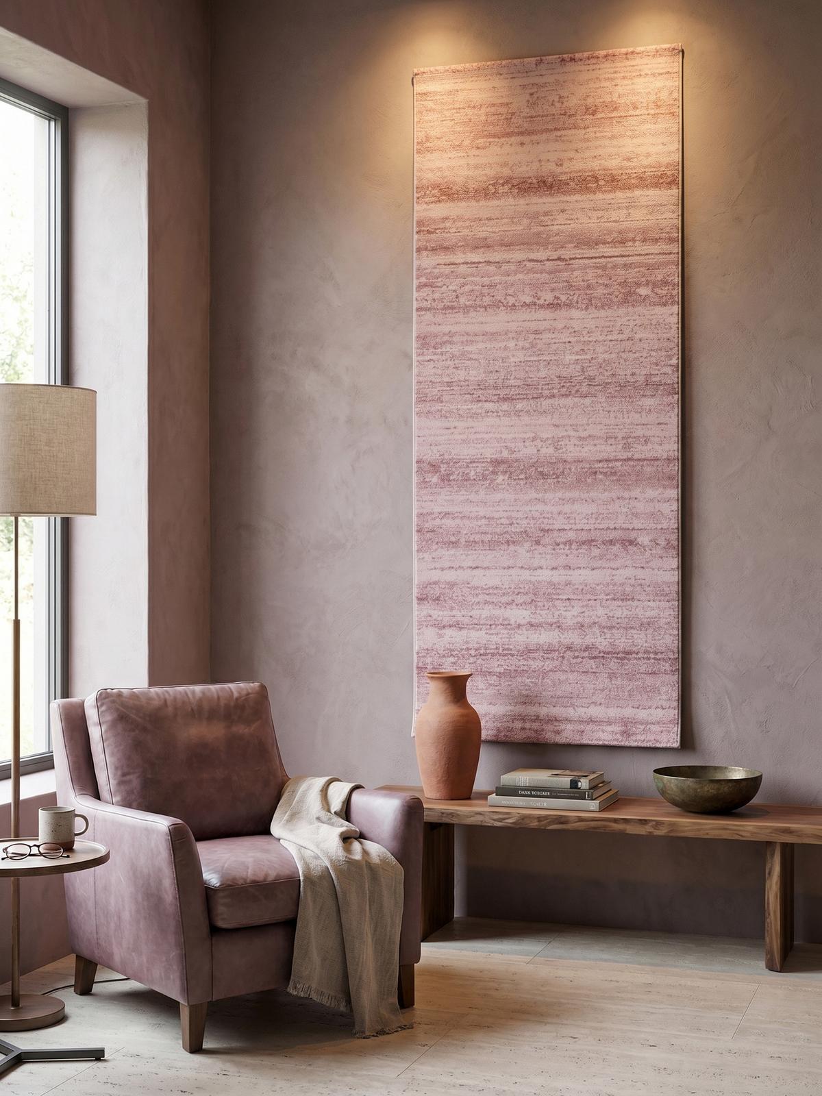 KURZFLORTEPPICH INN, einfarbig, Rosa, 80 x 300 cm - Rosa, Textil (300/80cm) - KADIMA DESIGN