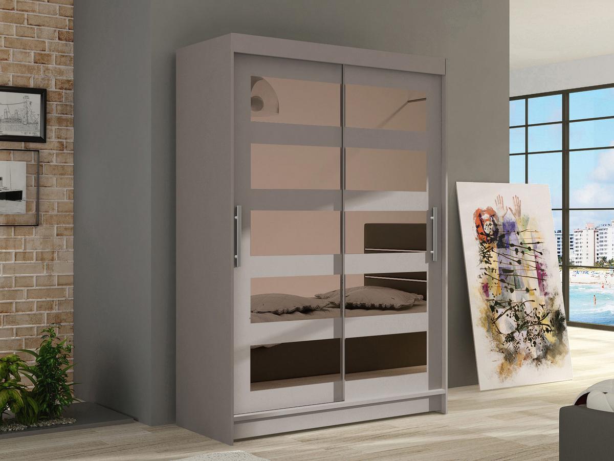 KLEIDERSCHRANK Miami IV - Kaschmir/Silberfarben, Holzwerkstoff/Kunststoff (120/200/58cm) - MIRJAN24