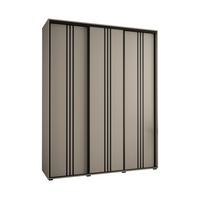 SCHWEBETÜRENSCHRANK 235,2/200/60 3-türig - Kaschmir/Schwarz, Holz/Metall (200/235.2/60cm) - MÖBEL KRYSPOL