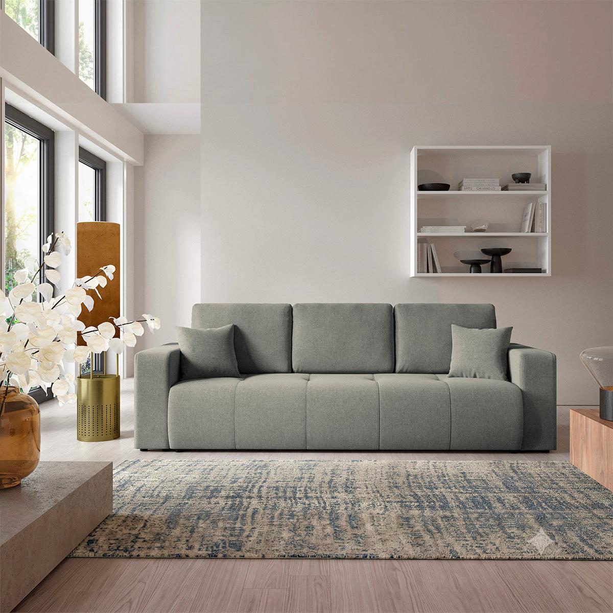 SOFA Giulia 3 Sitzplätze Grau - Grau, Holz (244/82/102cm) - Petits-meubles