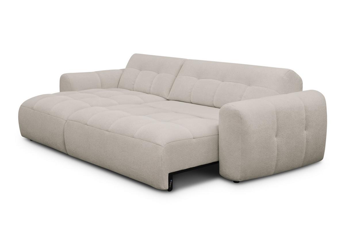 ECKSOFA LUMERO 4-Sitzer LINKS, creme - Ecru/Schwarz, Holz/Textil (275/166cm) - Courtois Laville