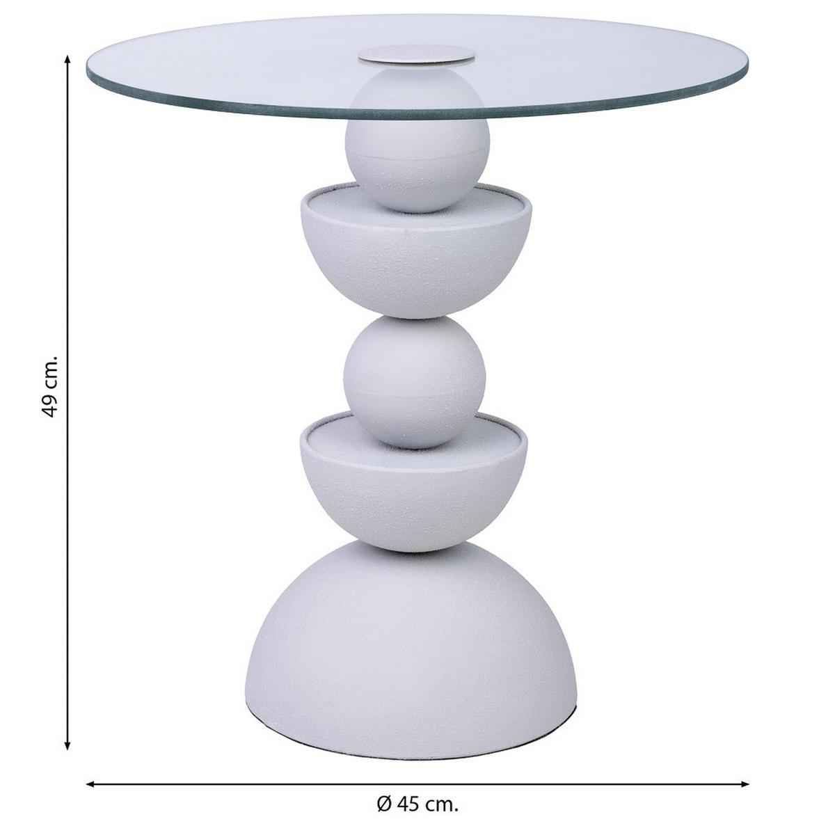 TISCH aus Metall und Glas, 45x49cm - Weiß, Metall (45/45/49cm) - Wanderlust