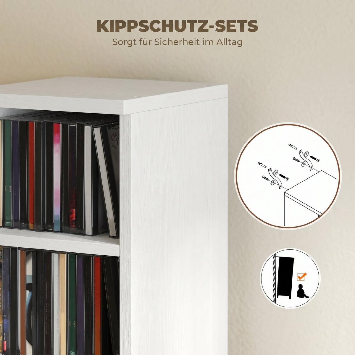 CD-REGAL Spanplatte Weiß - Weiß, Holzwerkstoff (21/88.5/22.5cm) - HOMCOM