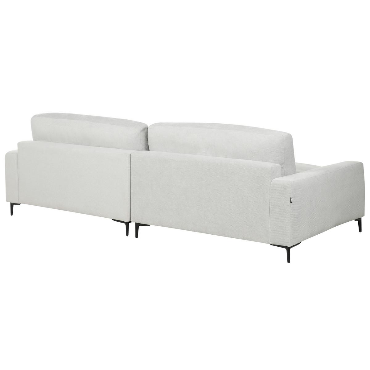 3-SITZER-ECKSOFA hellgrau rechtsseitig Maloy - Schwarz/Grau, Textil (272/189cm) - Beliani