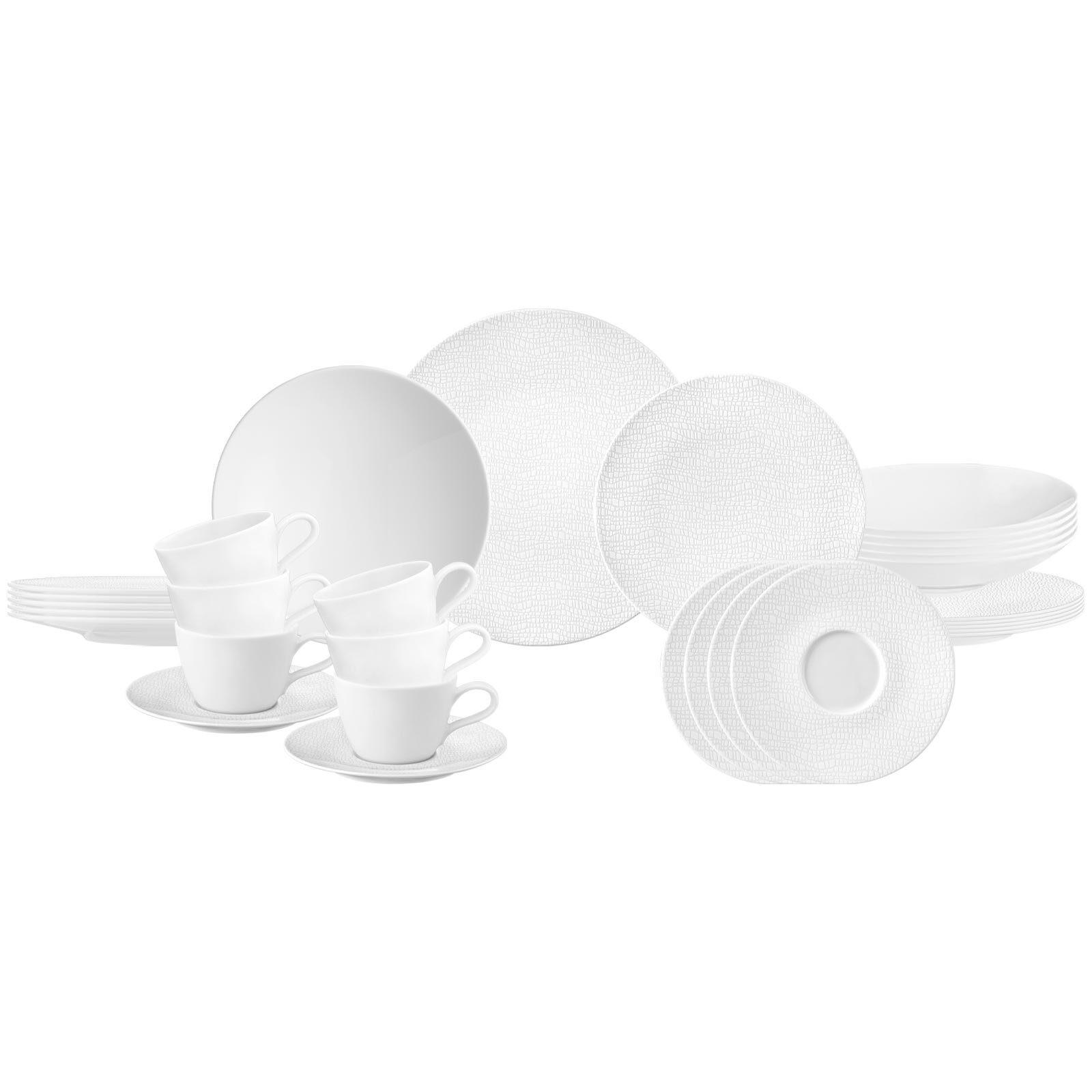 KOMBISERVICE Life Fashion Luxury White 30-tlg. - Weiß, Keramik (2/2/2cm) - Seltmann Weiden