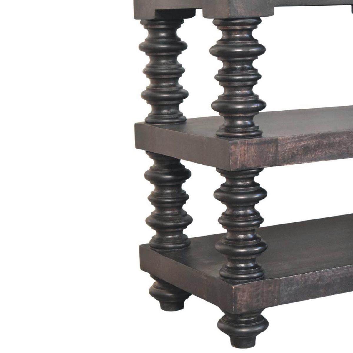 KONSOLENTISCH in tiefem Carbon-Escheton, 2 Ablagen, braun mit Carbon-Finish - Dunkelbraun, Holz (40/130/76cm) - Artisan Furniture
