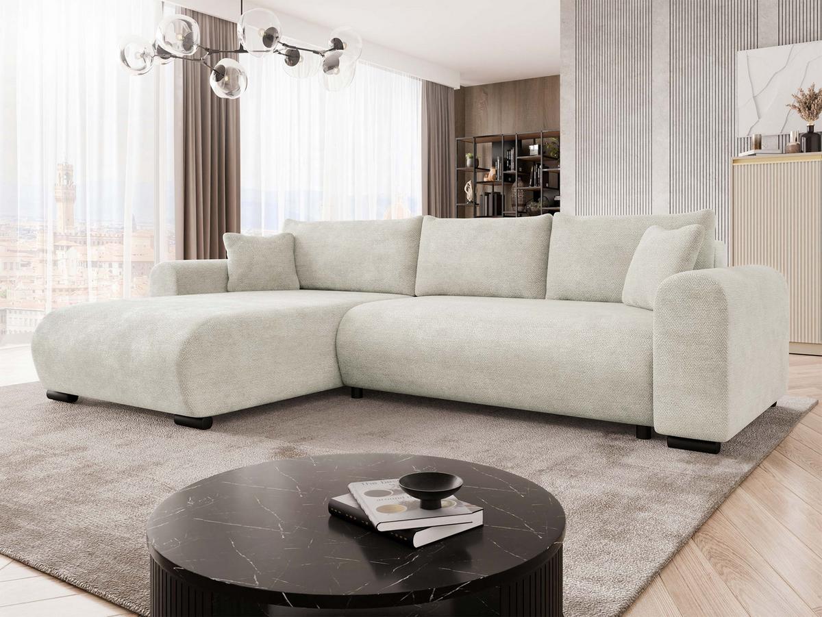 ECKSOFA Merkos - Kaschmir/Schwarz, Holz/Textil (285/188cm) - MIRJAN24