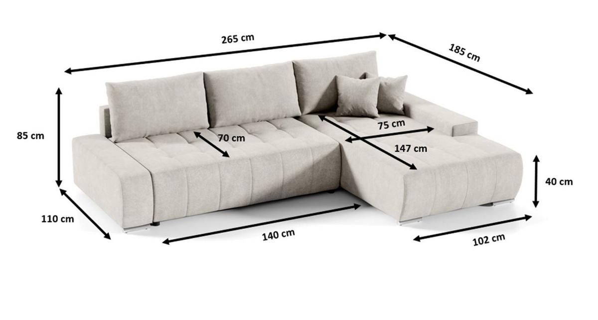 ECKSOFA Vogar In Aston - Dunkelgrau, Holzwerkstoff/Textil (265/185cm) - Fun Möbel
