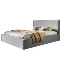 BETT 140x200 - Polsterbett mit Bettkasten und Holzrahmen - Modern Betten - Weicher Jasminstoff - Kollektion Milano - Grau - Grau, Holz/Textil (140/200cm) - Alpi-Möbel