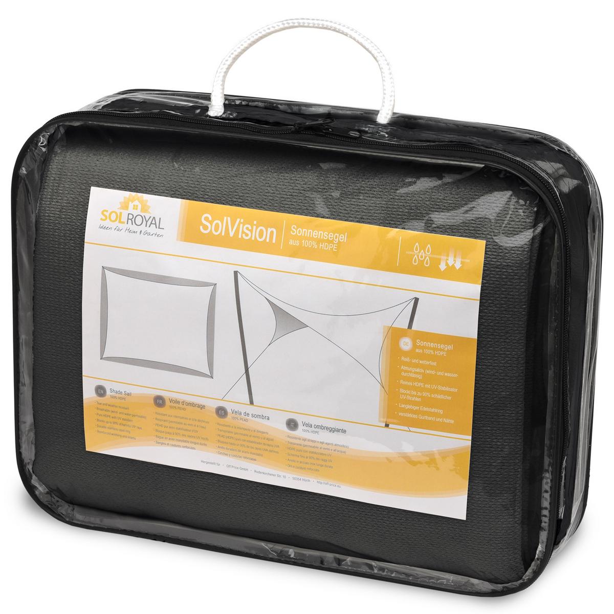 SONNENSEGEL SolVision HS9 200/200 cm rechteckig Anthrazit HDPE - Anthrazit, Kunststoff (200/200cm)