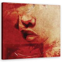 LEINWANDBILD Menschen Rot 40x40cm - Rot, Textil (40/40cm) - Feeby