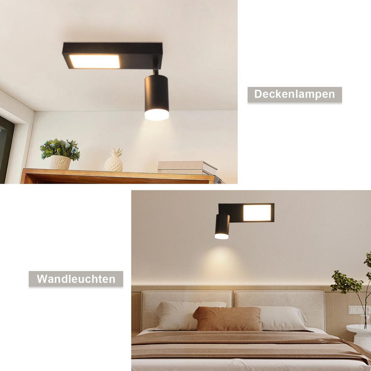 DECKENSTRAHLER Birkenfeld 1-flammig 23.5/8/16.9 cm - Schwarz, Metall (23.5/8/16.9cm) - Nettlife
