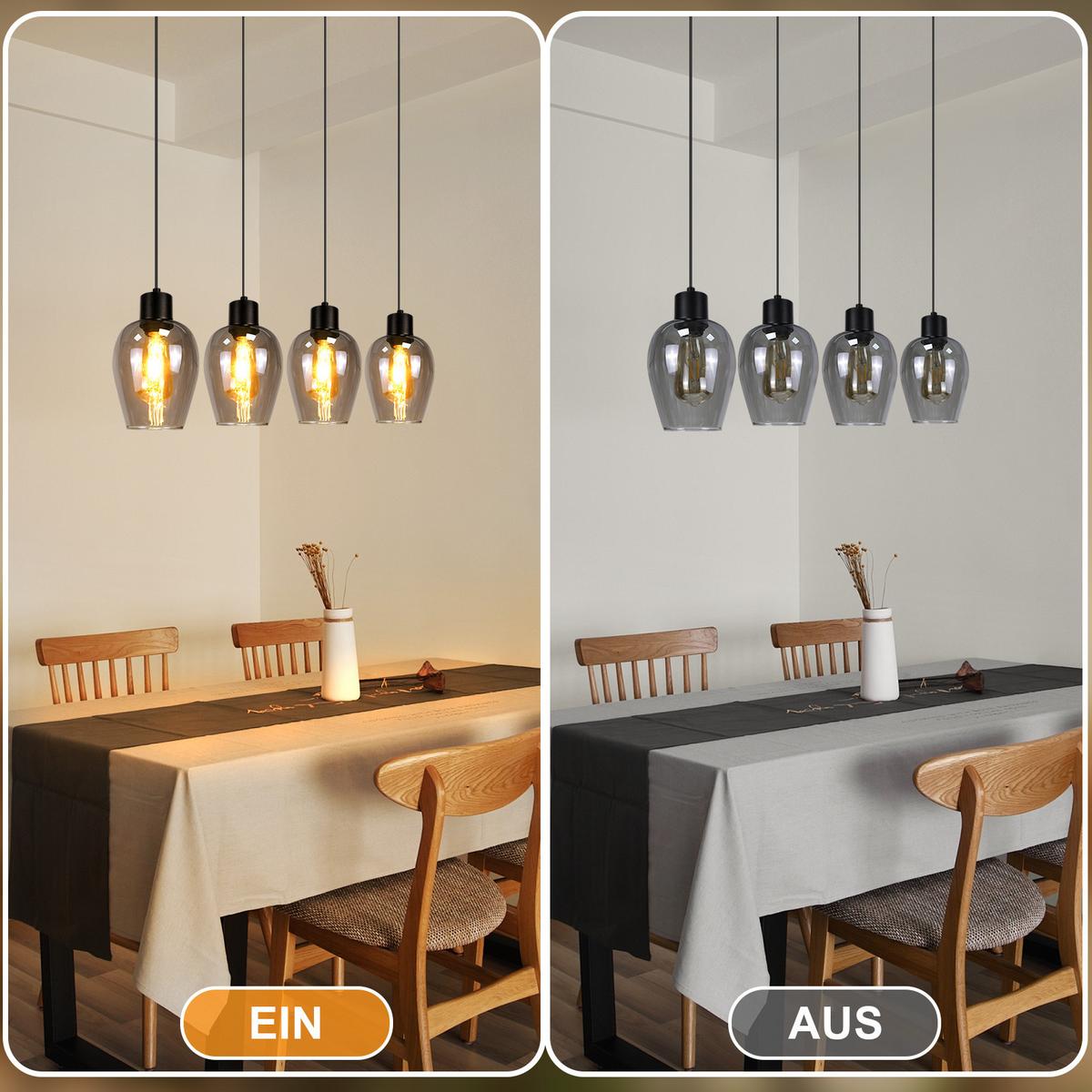PENDELLEUCHTE Daphne 70/5/120 cm - Schwarz, Glas (70/5/120cm) - ZMH