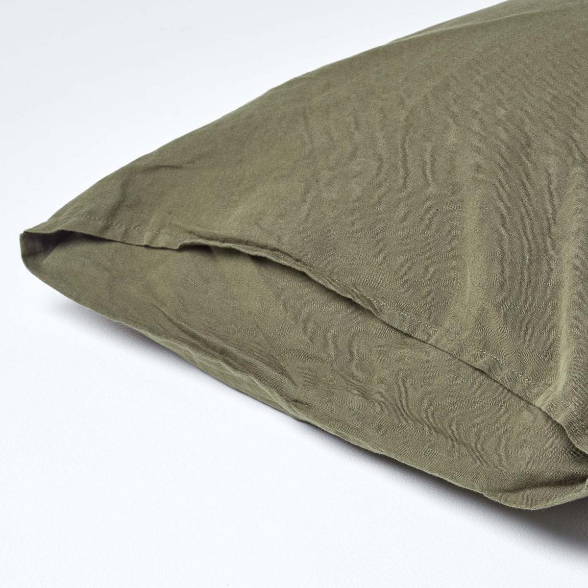 KISSENBEZUG Leinen - Olivgrün, Textil (48/74cm) - Homescapes