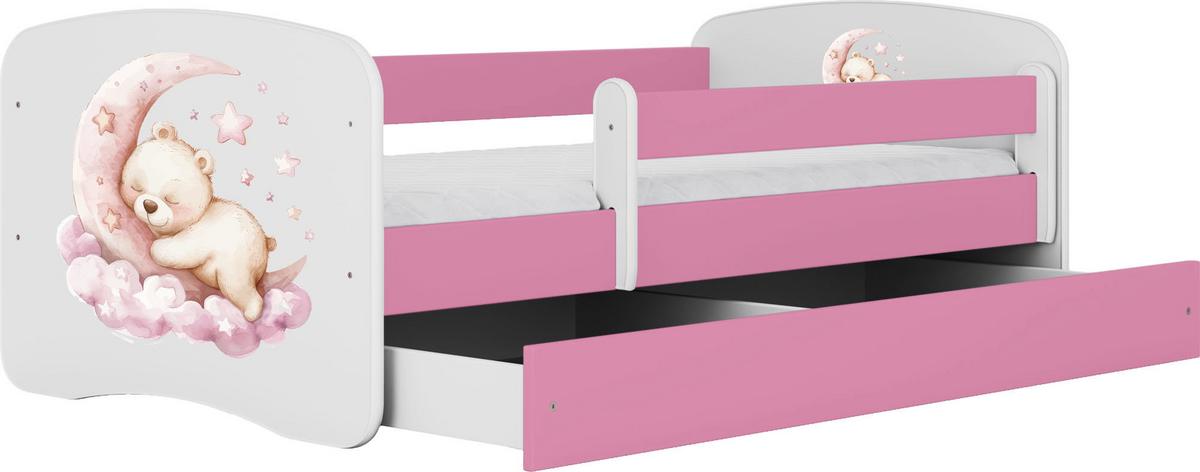 KINDERBETT Emily mit Schublade und Matratze, Rosa 80x160 cm - Roségold, Holzwerkstoff (160/80cm) - WFL GROUP