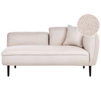 CHAISELONGUE Bouclé hellbeige rechtsseitig Chevannes - Beige/Schwarz, Textil (138/74/77cm) - Beliani