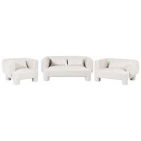SOFA-SET 6-Sitzer Stoff Weiß Hogbo - Weiß, Textil (180/73/93cm) - Beliani