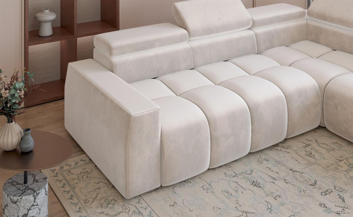 ECKSOFA Darcy - Grau, Holzwerkstoff/Textil (305/210cm) - Fun Möbel