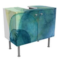 WASCHBECKENUNTERSCHRANK Urknall - grün 60/55/35 cm - Blau, Holzwerkstoff (60/55/35cm) - Bilderwelten