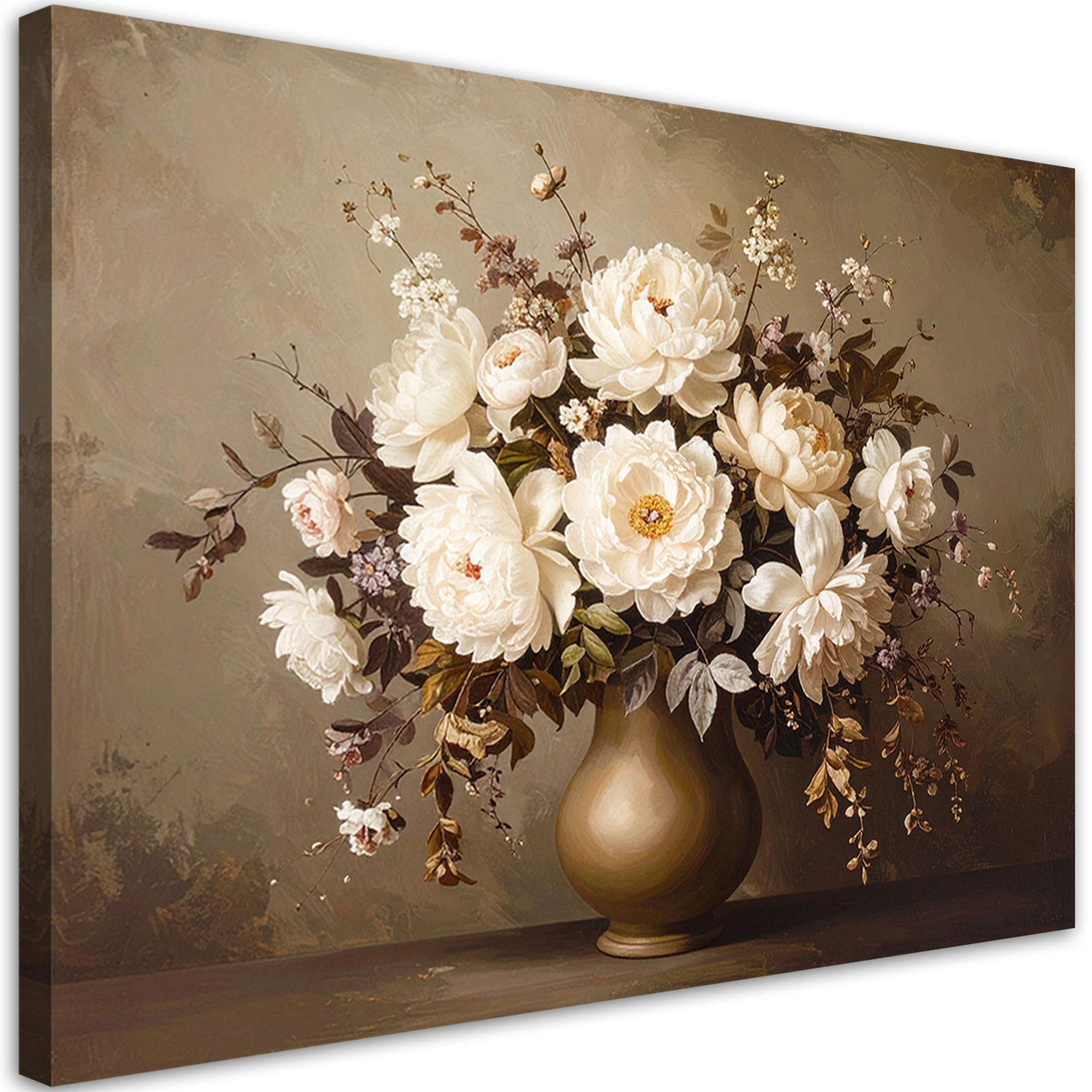 LEINWANDBILD Blumen 100x70cm - Braun, Textil (100/70cm) - Feeby
