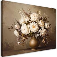 LEINWANDBILD Blumen 120x80cm - Braun, Textil (120/80cm) - Feeby