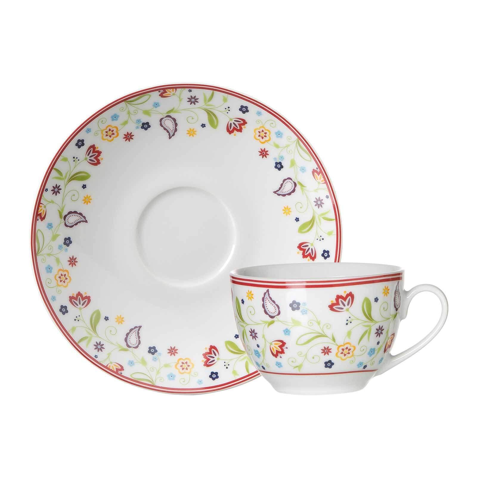KAFFEETASSE MIT UNTERTASSE Shanti bunt 220 ml - Multicolor, Keramik (16/8/16cm) - Ritzenhoff Breker