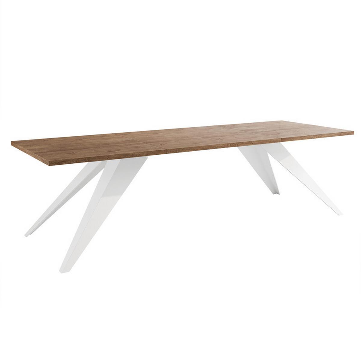 AUSZIEHTISCH XANDRO 140/80/76 cm mit Metallgestell, Weiß / Lefkas-Eiche - Eiche San Remo/Weiß, Holzwerkstoff/Metall (80/140/76cm) - Idohome