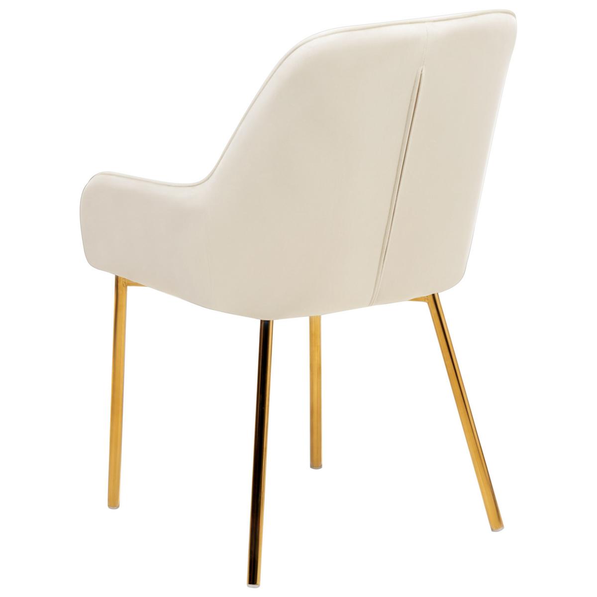ESSZIMMERSTUHL 2er-Set Samtstoff Cremeweiß Loverna - Weiß, Textil (54/87/63cm) - Beliani