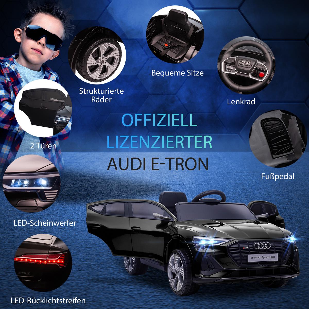 KINDERFAHRZEUG Elektroauto Elektro Kinderauto für kinder ab 3 Jahre Schwarz - Schwarz, Metall (108/60/47cm) - HOMCOM