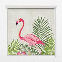 INNENROLLO - Fensterrollo - Rollo - 100x180 cm - Flamingos auf den Blättern - Pink, Kunststoff (100/180/0.5cm) - TULUP
