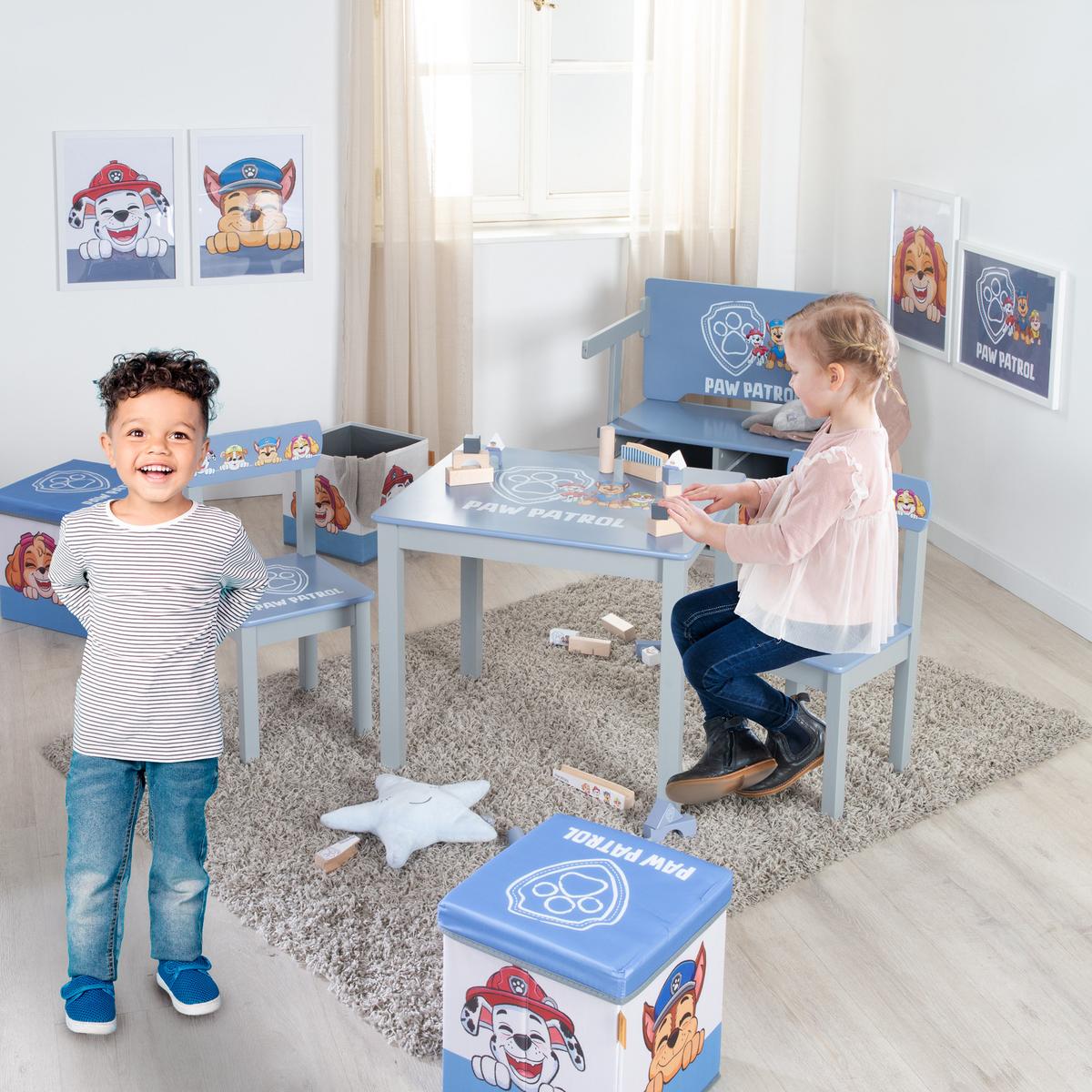 KINDERSITZGRUPPE Paw Patrol - Blau, Holz (50/51/60cm) - Roba