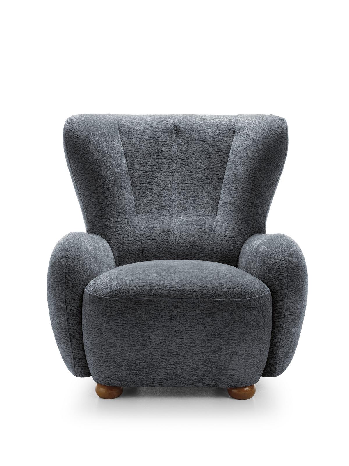 SESSEL MIST, Polstersessel Klassisch Loungesessel, Chenille-Stoff Grau - Grau, Holz/Holzwerkstoff (88/91/100cm) - MASSENO