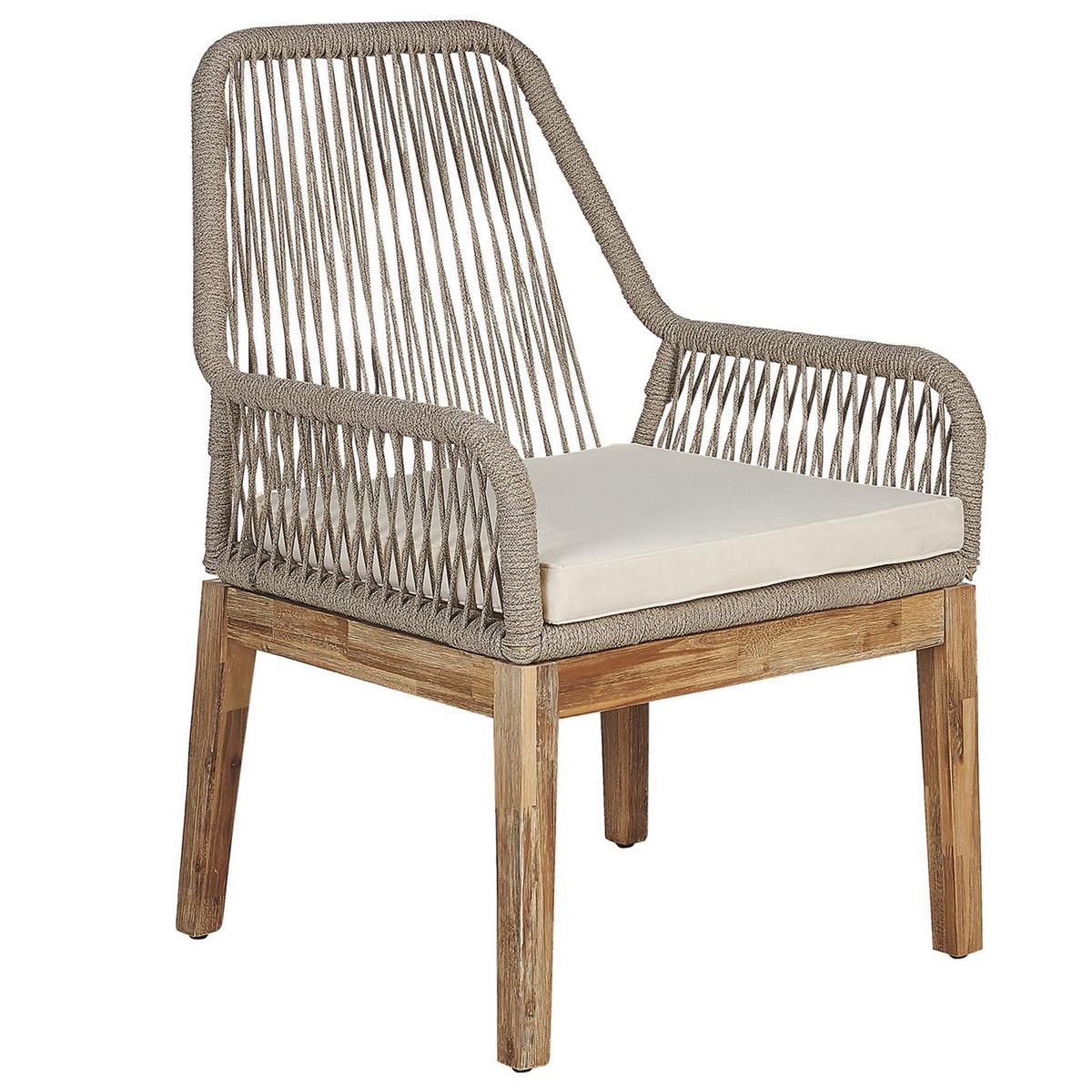 GARTENMÖBEL SET 4-Sitzer Faserzement grau 90/90 cm beige Olbia - Hellbraun/Beige, Stein - Beliani