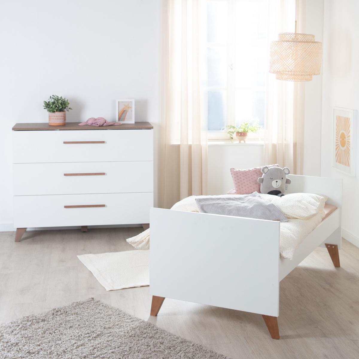 BABYZIMMER Ole 2-teilig - Weiß, Holzwerkstoff (110/98/142cm) - Roba