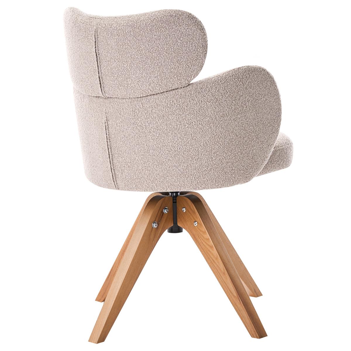 ESSZIMMERSTUHL drehbar Bouclé Beige Marcy - Beige, Textil (60/85/66cm) - Beliani