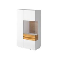 GESCHIRRSCHRANK Andrea Weiß und Holz - Weiß, Holzwerkstoff (80/139/40cm) - Petits-meubles