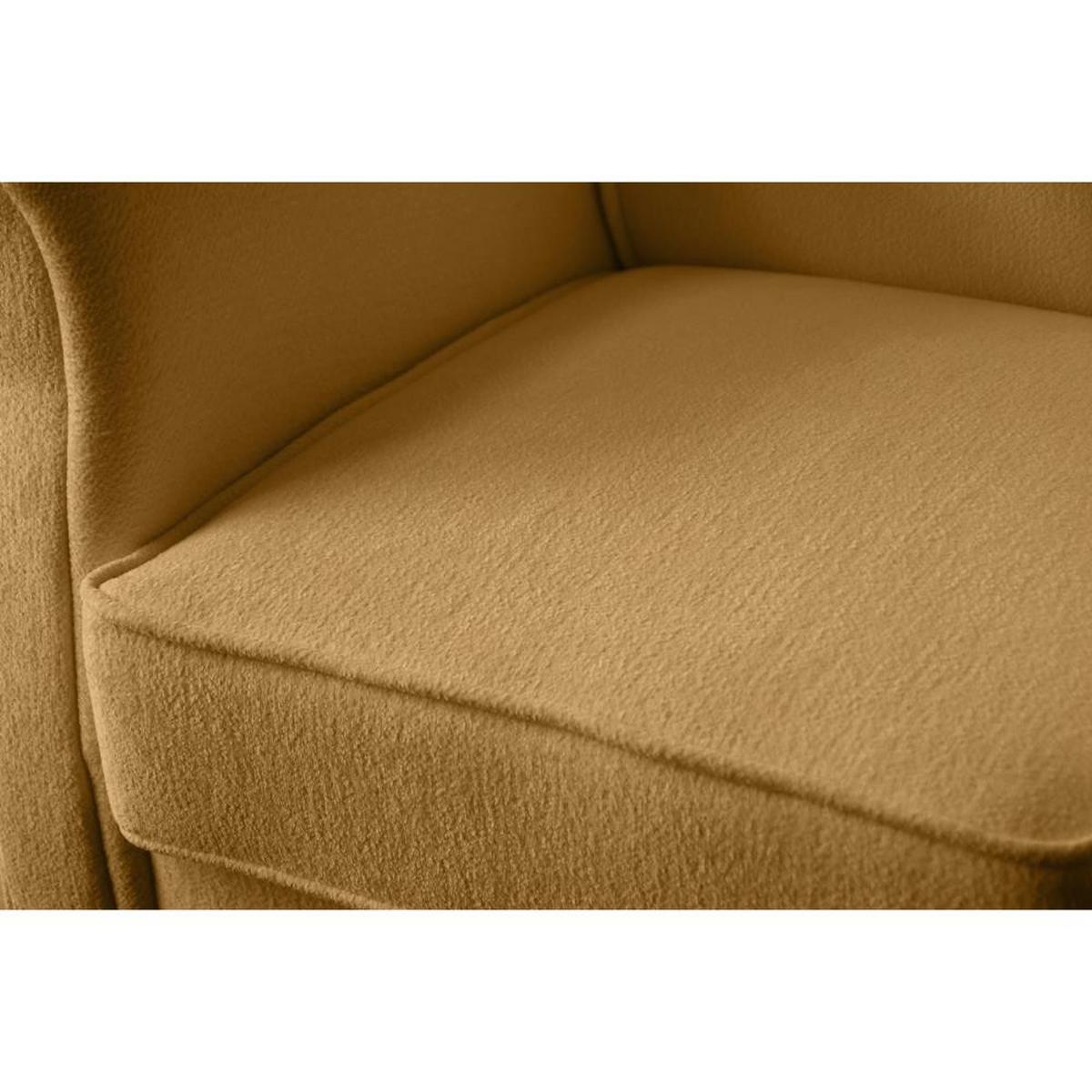 OHRENSESSEL Leonardo gelb boucle-stoff - Bernsteinfarben, Holz/Textil (88/118/86cm) - Beautysofa