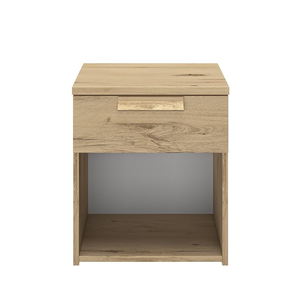 NACHTTISCH 1 Schublade Cyrus - Französische Herstellung - 43/36/50 cm - Nussbaumfarben, Holzwerkstoff (36/50/36cm) - Calicosy