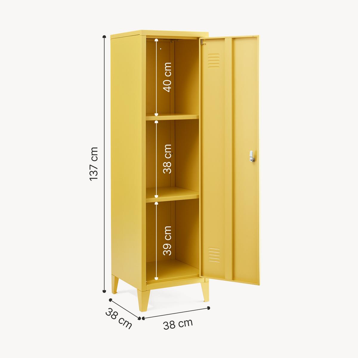 EINZELSPIND Kurikka - Gelb, Metall (38/137/38cm) - [en.casa]